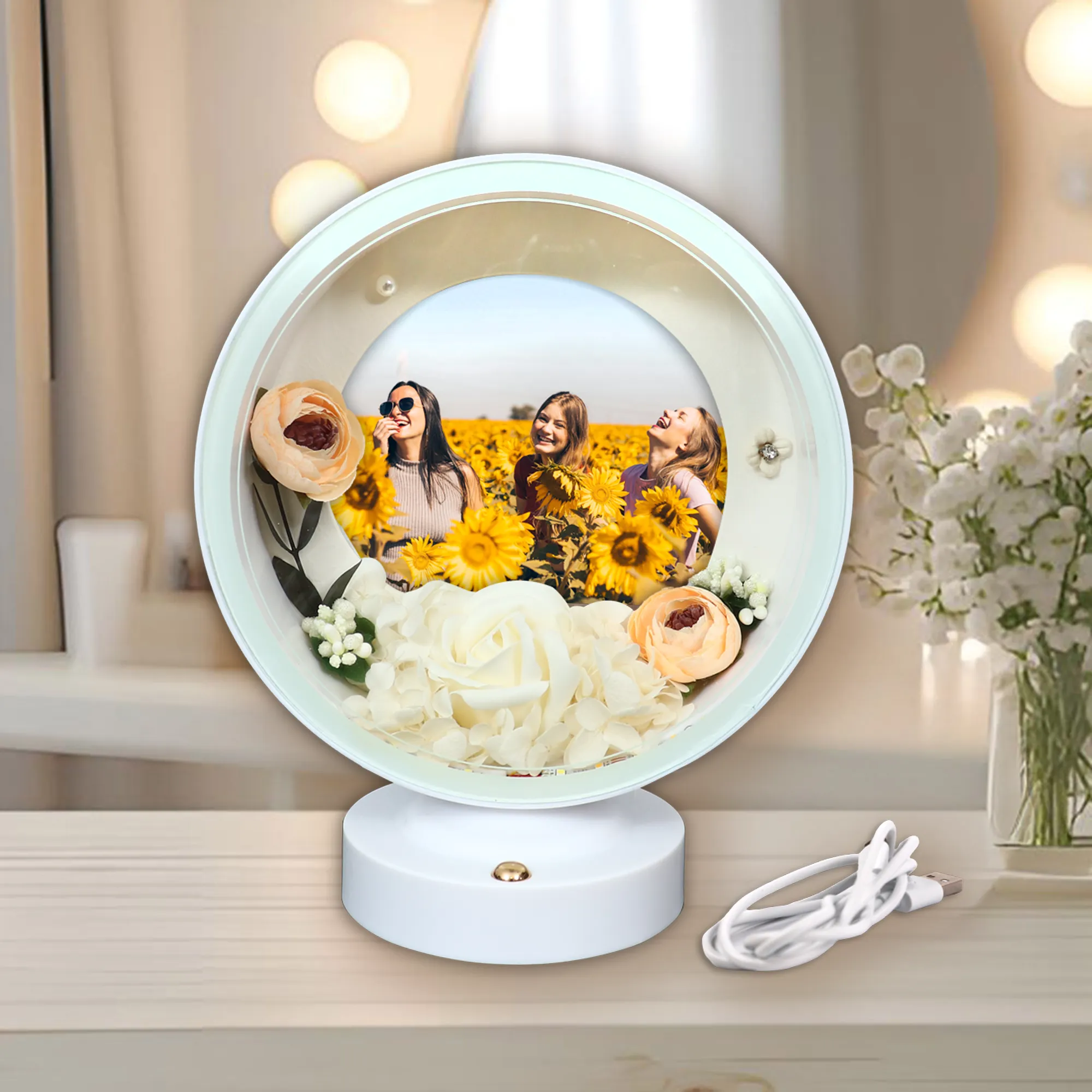 3D LED рамка с цветя