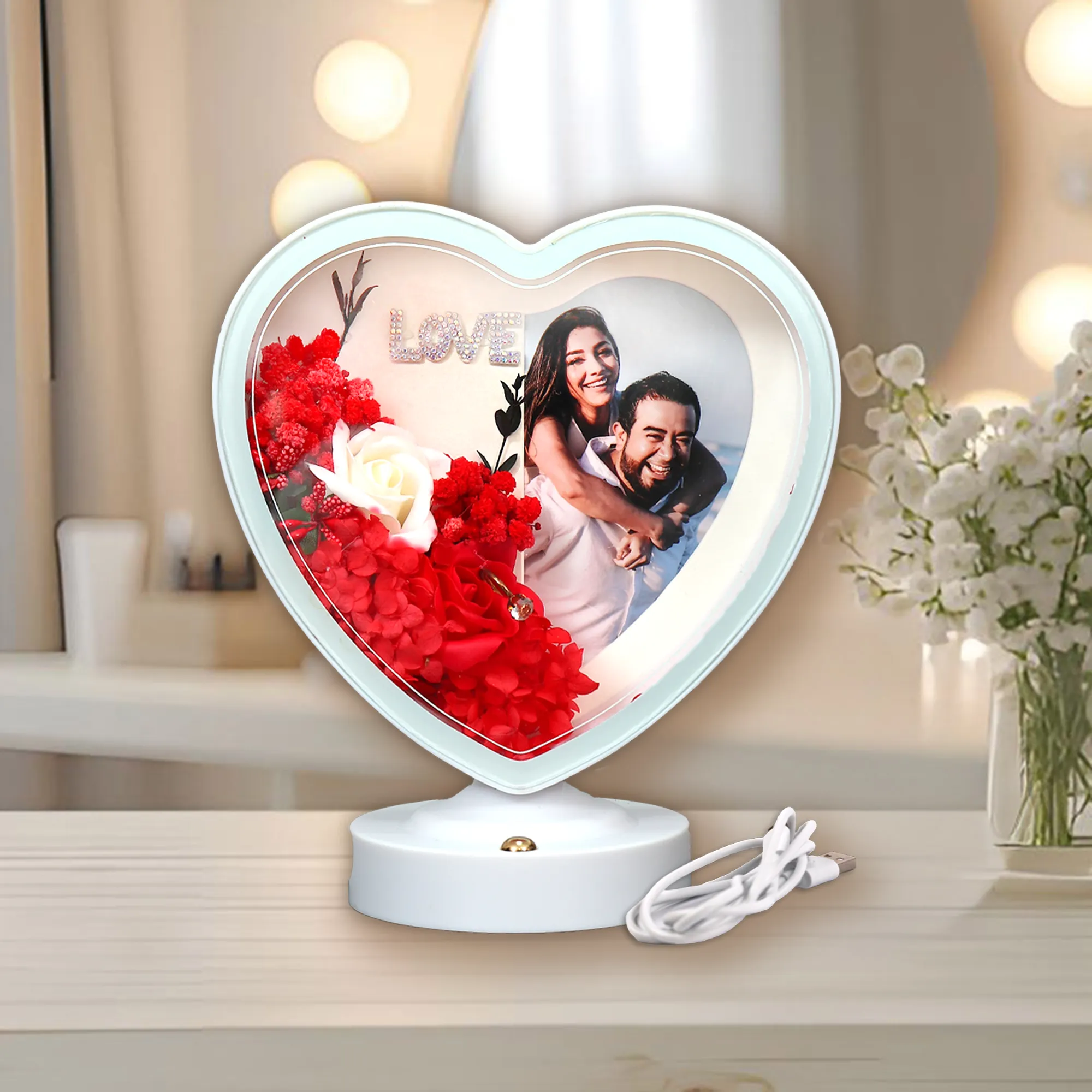 3D LED рамка във формата на сърце